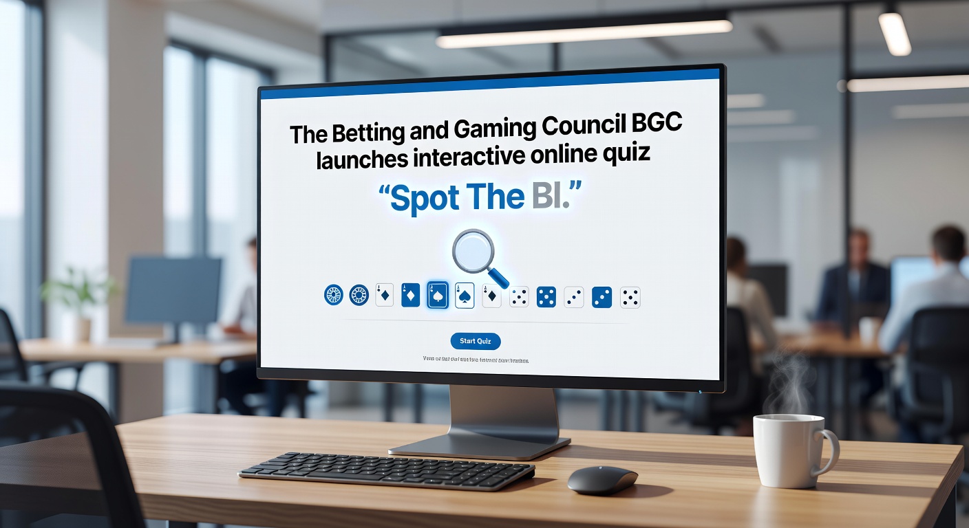 Close-up of warning signs on an illegal gambling website mockup, including no licence number and suspicious bonus claims, as featured in the BGC quiz