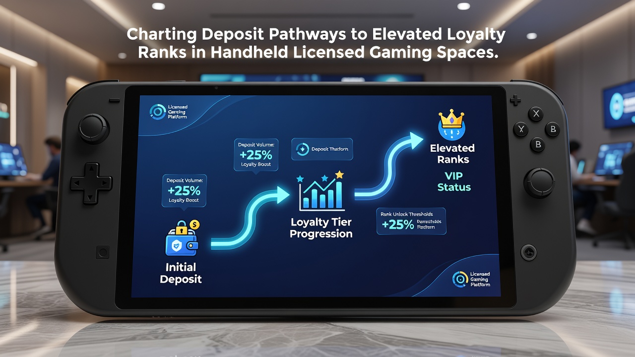 Smartphone showing loyalty tier dashboard with deposit history and upcoming rewards in a licensed gaming app
