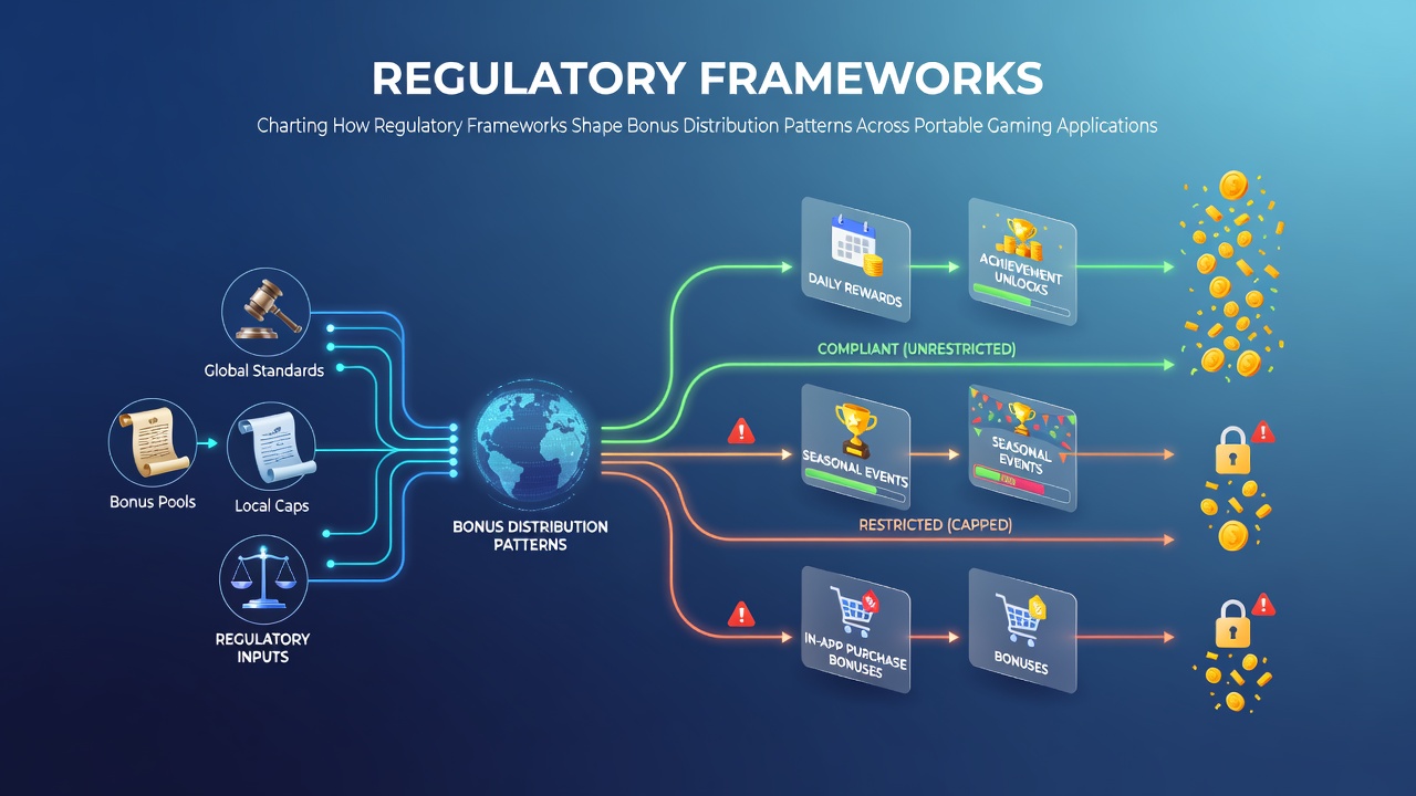 Regulatory charts displaying bonus distribution trends across mobile gaming platforms in various jurisdictions