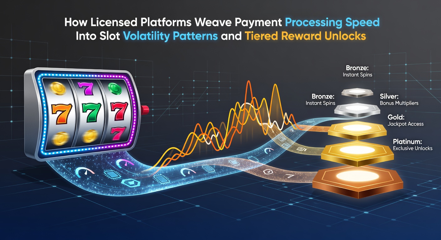 Licensed casino platform interface showing payment processing and slot game volatility settings