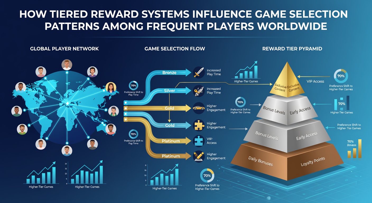 Chart displaying player game selection shifts across loyalty tiers with data points for slots, tables and live dealer categories