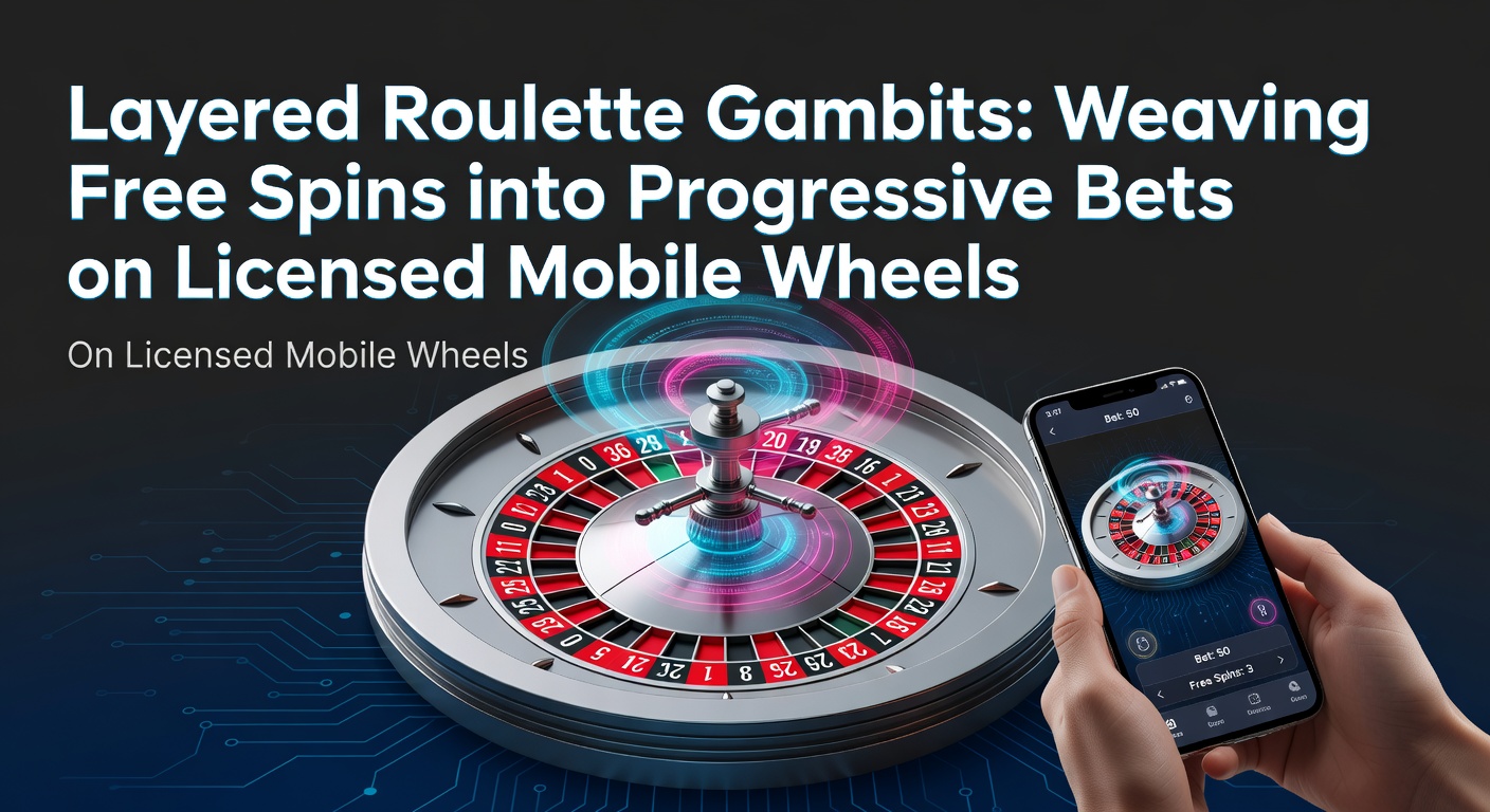 Mobile roulette wheel spinning with overlaid free spin icons and progressive bet trackers on a licensed casino app