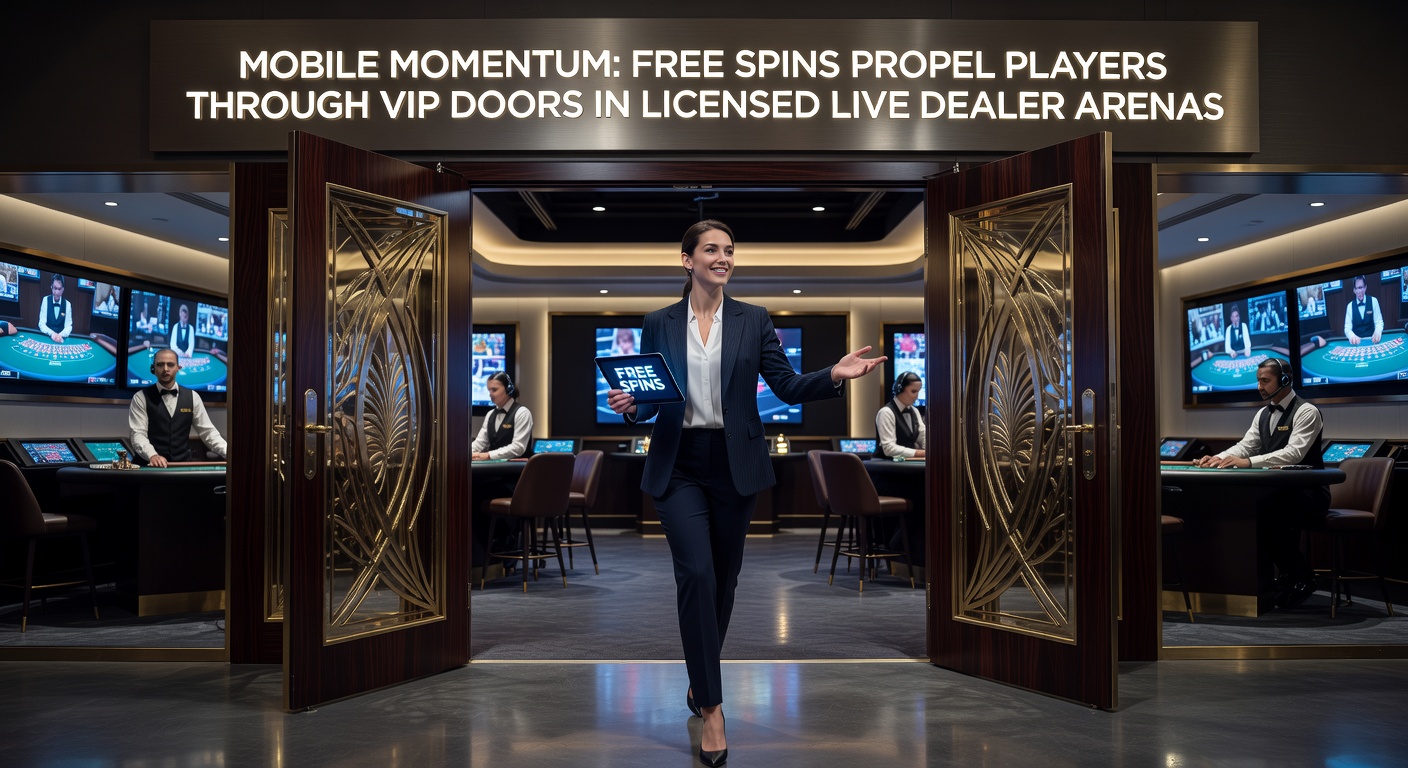 Smartphone screen displaying vibrant slot reels with free spins activating, transitioning to a luxurious VIP live dealer table interface