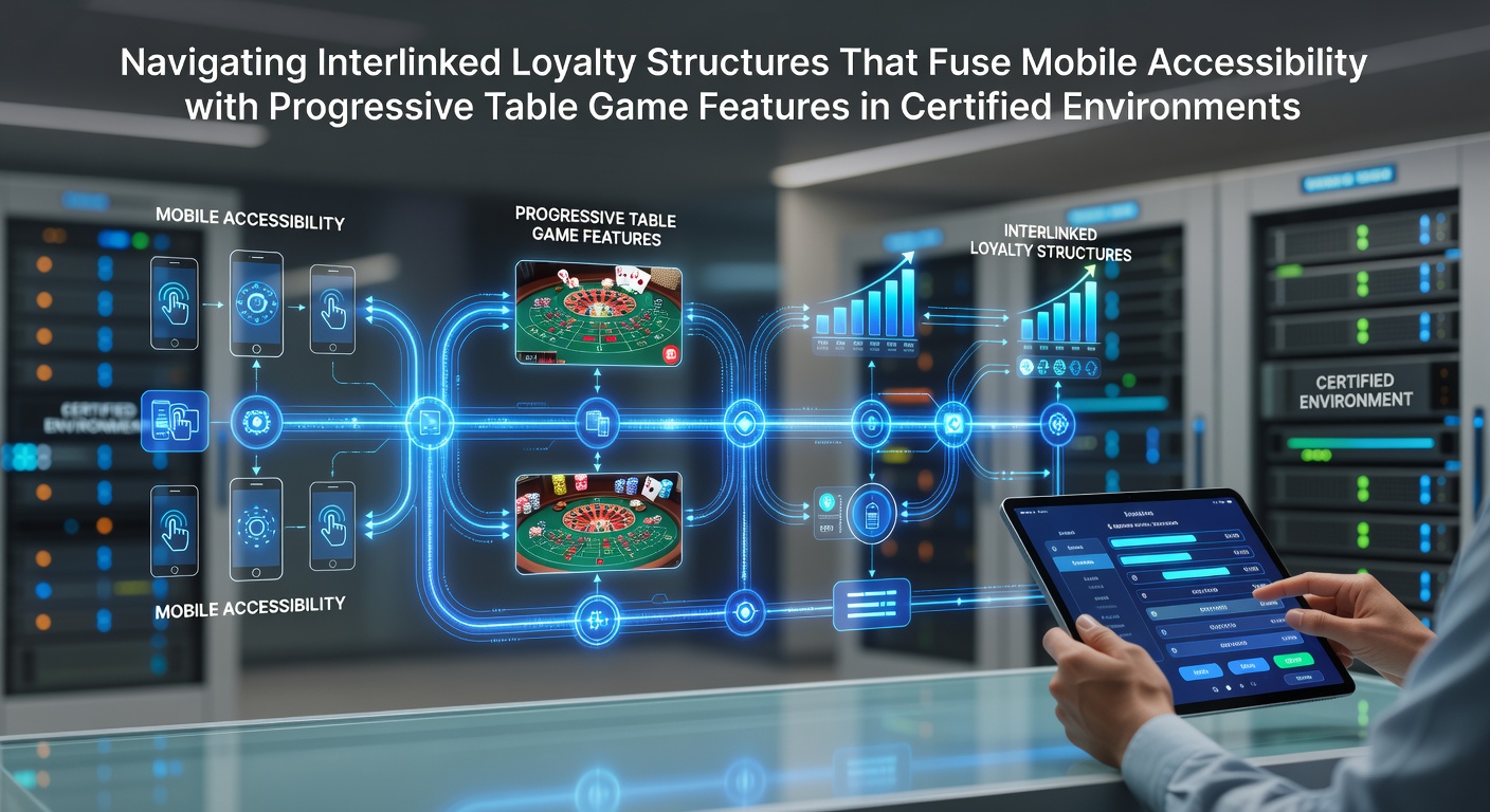 Mobile casino interface showing loyalty rewards and progressive table game features