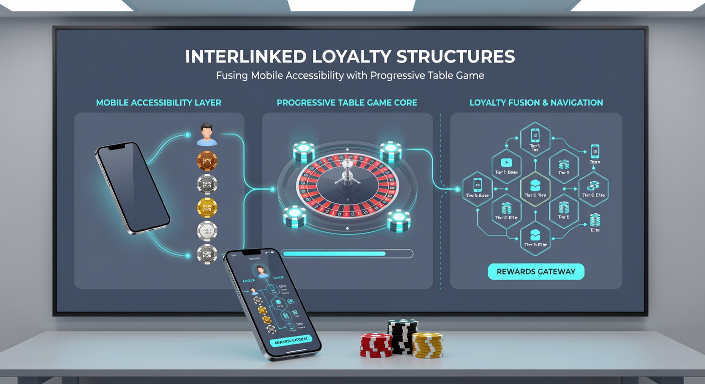 Progressive table game dashboard with loyalty points integration on mobile device