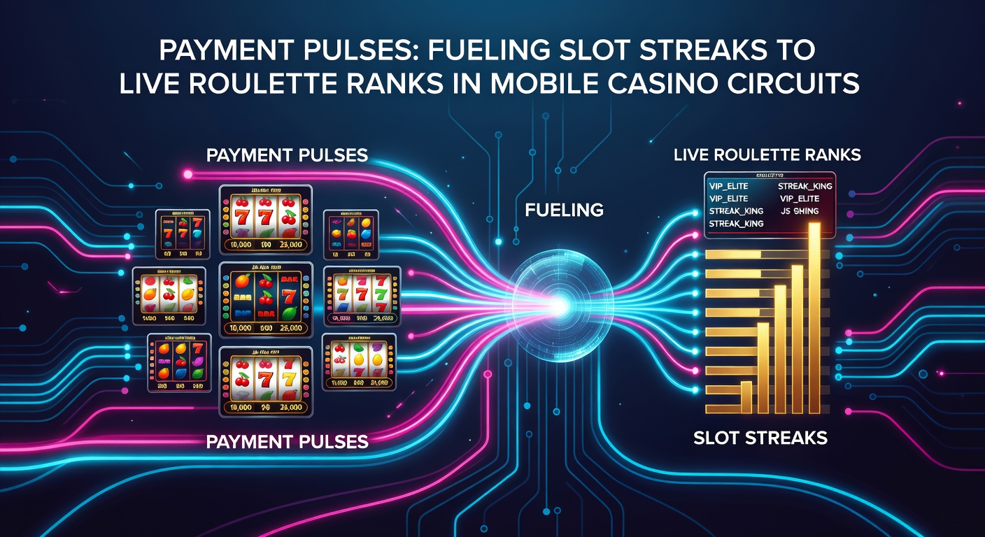 Vibrant mobile casino screen showing slot reels spinning alongside a live roulette wheel, with payment icons pulsing in the background