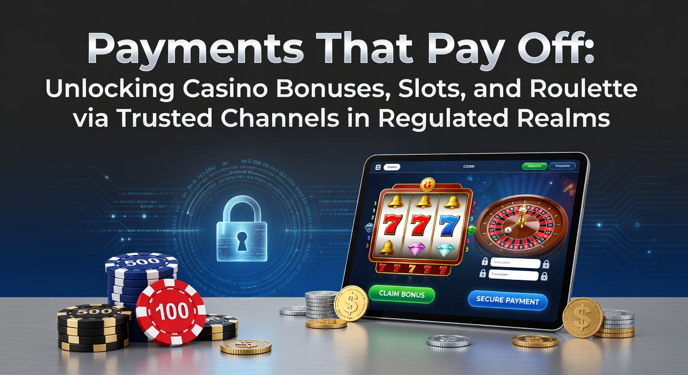 Vibrant digital wallet interface displaying instant casino deposits unlocking bonus spins on slot reels and roulette wheels in a regulated online platform