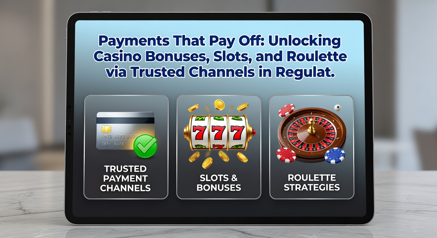 Dynamic roulette table with glowing bonus indicators activated by secure e-wallet deposit, surrounded by slot symbols adn payment icons in a vibrant licensed casino interface