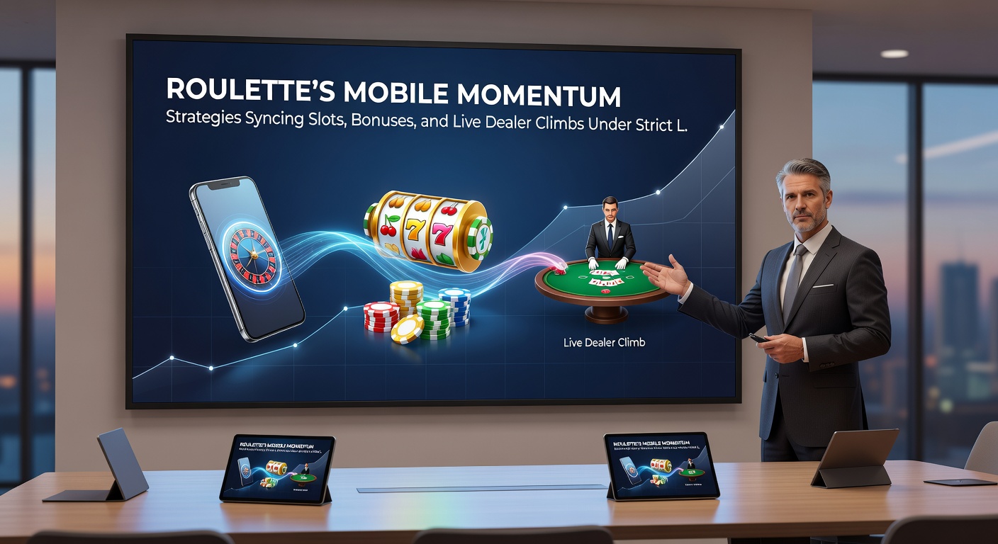 Live dealer roulette table on a mobile device, showing real-time bets, chat features, and overlaid bonus wheels syncing with slot progress bars for an immersive experience