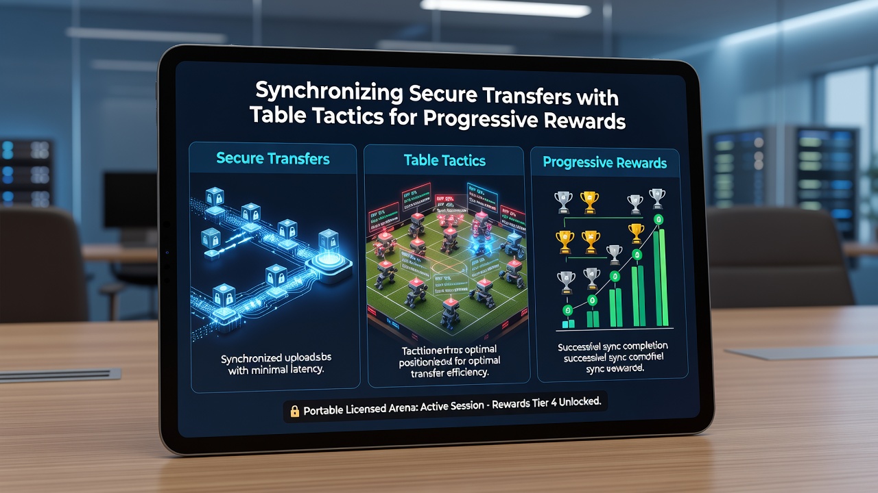 Mobile table game session with synchronized reward tracking and secure transfer confirmation screens
