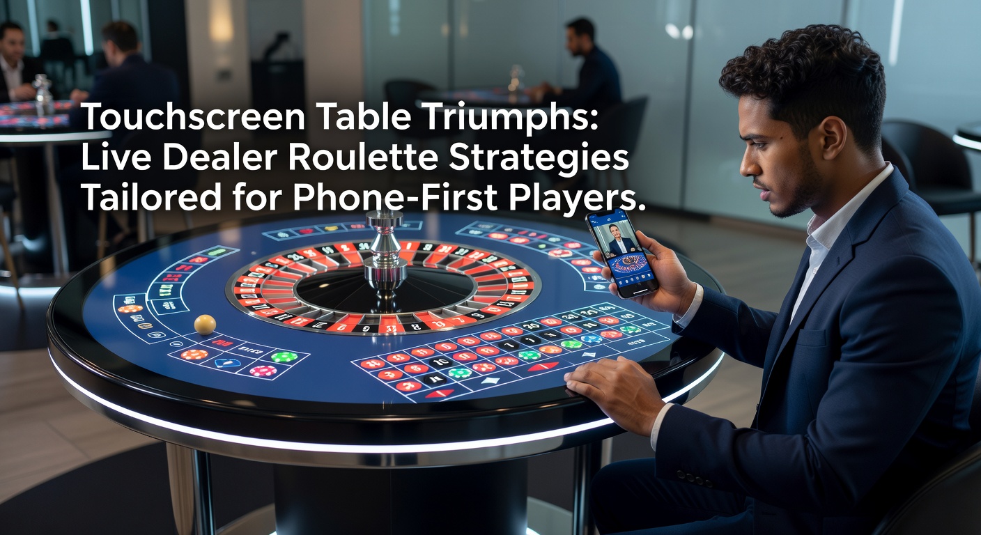 A vibrant mobile screen displaying a live dealer roulette table with touch betting options illuminated under dynamic lighting