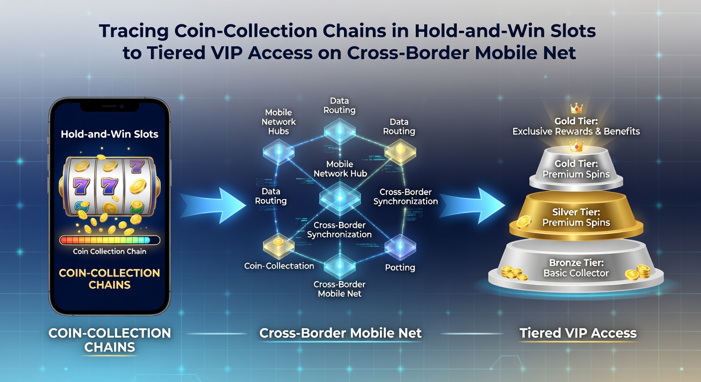 Mobile network diagram illustrating cross-border connections between hold-and-win slot sessions and escalating VIP tier dashboards