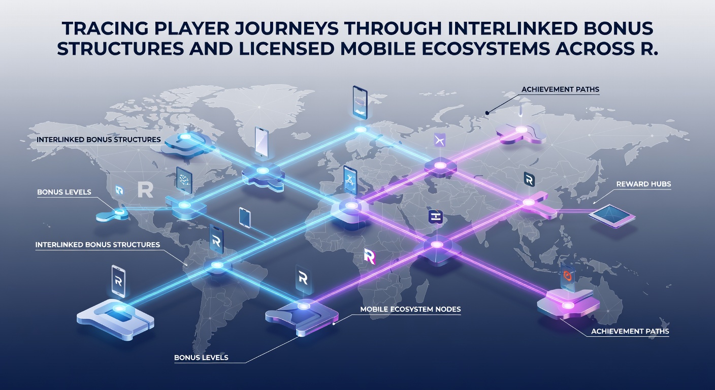 Mobile screen showing interconnected bonus progress and licensed ecosystem navigation in regulated gaming