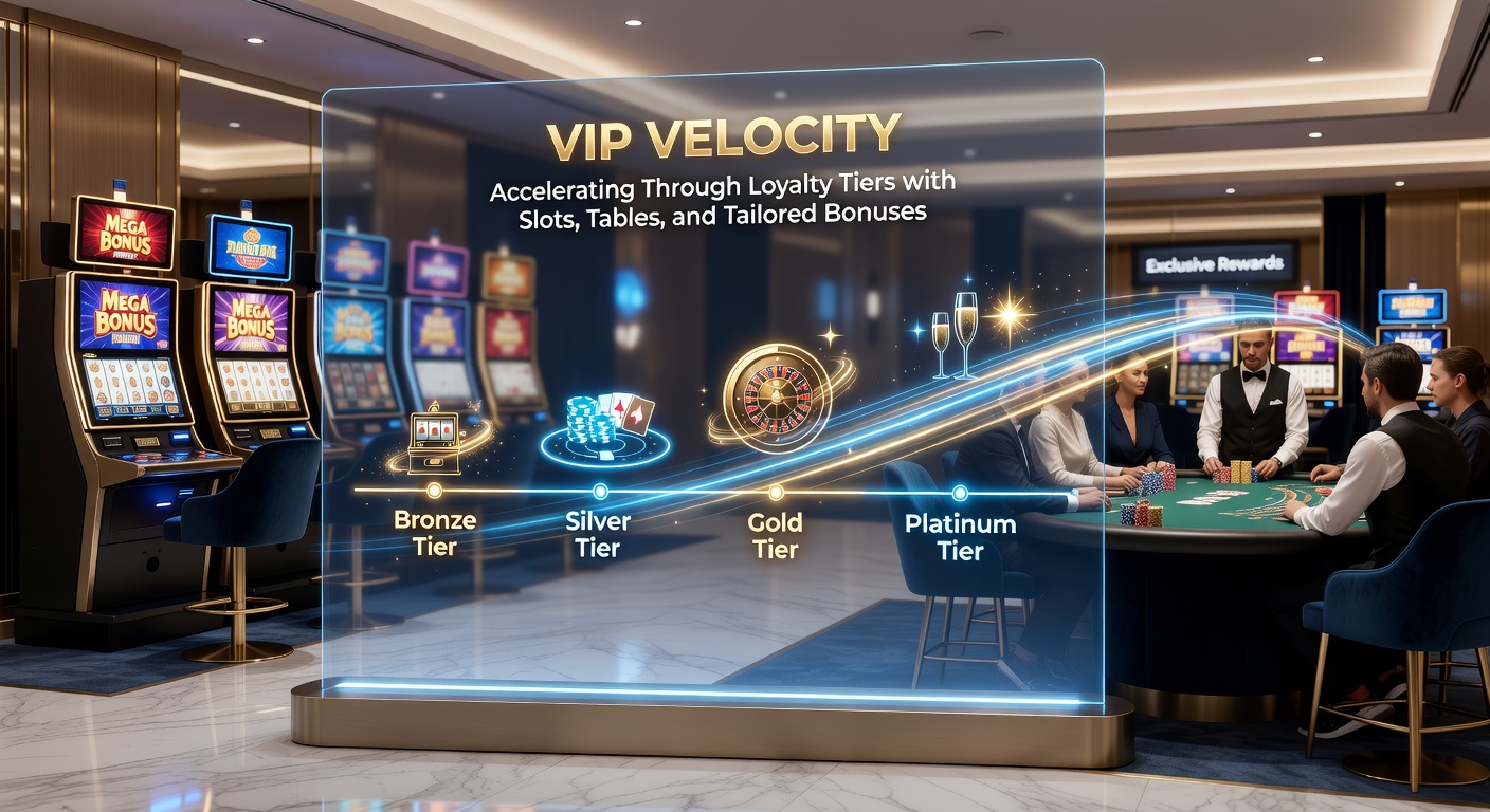 VIP lounge scene with players enjoying tailored bonuses at exclusive tables and slots