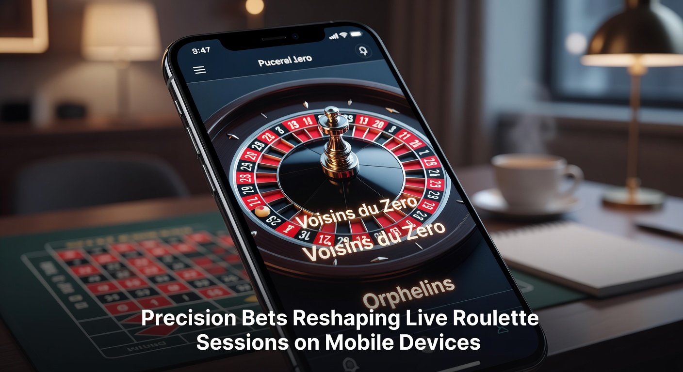 Dynamic roulette wheel on a mobile screen highlighting Voisins du Zero sector with live dealer in background